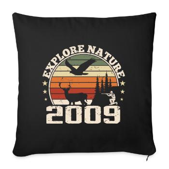 Cadeau Anniversaire 2009 Classique Chasseur 2009 - Housse de coussin décorative 45 x 45 cm - noir - Devant