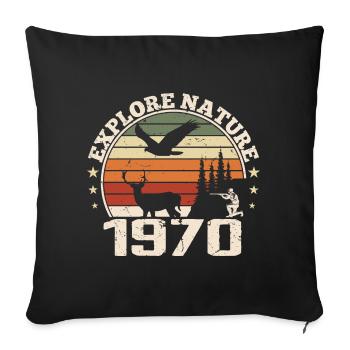 1970's Classic Hunter 1970's Anniversary Gift - Sofa pillowcase 17,3'' x 17,3'' (45 x 45 cm) - black - Front