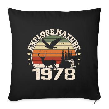 1978 Classic Hunter Anniversary Gift 1978 - Sofa pillowcase 17,3'' x 17,3'' (45 x 45 cm) - black - Front