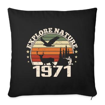 1971 Classic Hunter Anniversary Gift 1971 - Sofa pillowcase 17,3'' x 17,3'' (45 x 45 cm) - black - Front