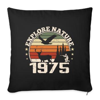 Cadeau Anniversaire 1975 Classique Chasseur 1975 - Housse de coussin décorative 45 x 45 cm - noir - Devant