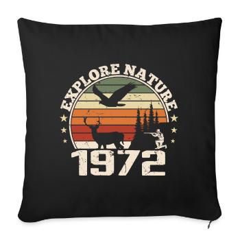 Cadeau Anniversaire 1972 Classique Chasseur 1972 - Housse de coussin décorative 45 x 45 cm - noir - Devant