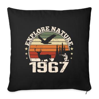 Cadeau Anniversaire 1967 Classique Chasseur 1967 - Housse de coussin décorative 45 x 45 cm - noir - Devant