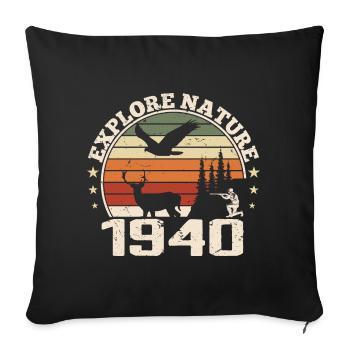 1940's Classic Hunter 1940's Anniversary Gift - Sofa pillowcase 17,3'' x 17,3'' (45 x 45 cm) - black - Front