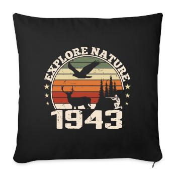 1943 Classic Hunter Anniversary Gift 1943 - Sofa pillowcase 17,3'' x 17,3'' (45 x 45 cm) - black - Front