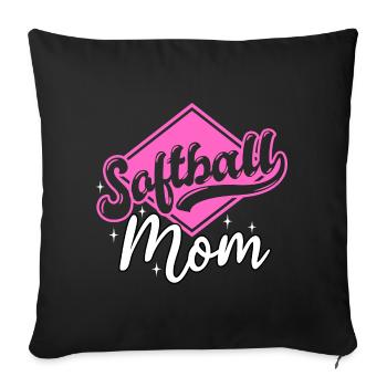 Softball Mom - Sofa pillowcase 17,3'' x 17,3'' (45 x 45 cm) - black - Front