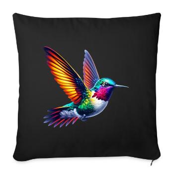 Hummingbird - Sofa pillowcase 17,3'' x 17,3'' (45 x 45 cm) - black - Front