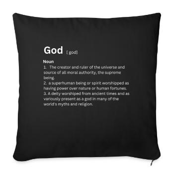 God Dictionary - Sofa pillowcase 17,3'' x 17,3'' (45 x 45 cm) - black - Front