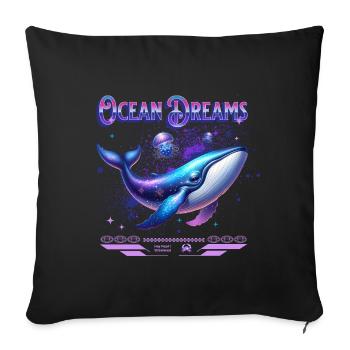 Ocean Dreams Galactic Whale - Sofa pillowcase 17,3'' x 17,3'' (45 x 45 cm) - black - Front
