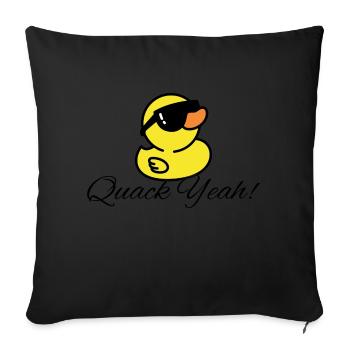 Femmes Quak Yeah Funny Duck - Housse de coussin décorative 45 x 45 cm - noir - Devant