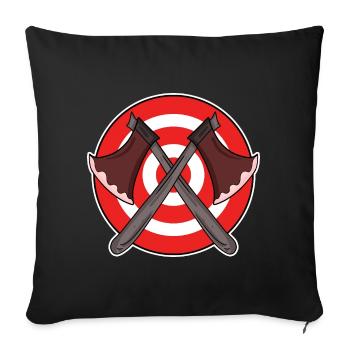 Lancer de hache cible Lancer de hache Cadeau - Housse de coussin décorative 45 x 45 cm - noir - Devant