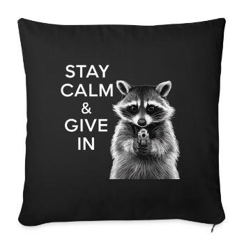 Mème raton laveur - Housse de coussin décorative 45 x 45 cm - noir - Devant