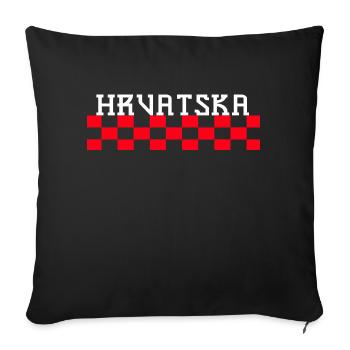 Croatia hrvatska croatia hrv hr zagreb split - Sofa pillowcase 17,3'' x 17,3'' (45 x 45 cm) - black - Front
