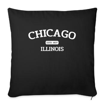 Chicago - Estd. 1837 - Illinois - USA - America - Sofakissenbezug 45 x 45 cm - Schwarz - Vorne