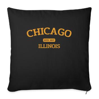 Chicago - Estd. 1837 - Illinois - USA - America - Sofakissenbezug 45 x 45 cm - Schwarz - Vorne