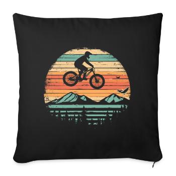 Mountain Bike Cyclist Vintage - Sofa pillowcase 17,3'' x 17,3'' (45 x 45 cm) - black - Front