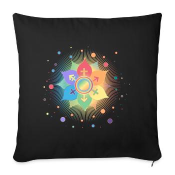 S’épanouir avec des symboles de genre : fierté et appartenance - Housse de coussin décorative 45 x 45 cm - noir - Devant