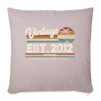 2012 Vintage Millésime anniversaire Retro cadeau - Housse de coussin décorative 45 x 45 cm - taupe clair - Devant