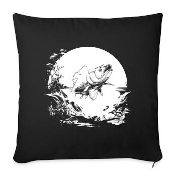 Angler Drawing - Sofa pillowcase 17,3'' x 17,3'' (45 x 45 cm) - black - Front