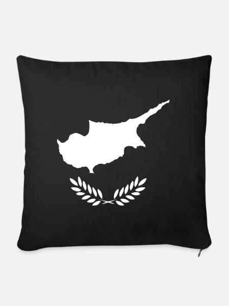 Zypern Stil Design T-Shirt - Sofakissenbezug 45 x 45 cm - Schwarz