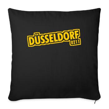 Düsseldorf - 0211 - Indicatif téléphonique - NRW - Ruhrpott - Housse de coussin décorative 45 x 45 cm - noir - Devant