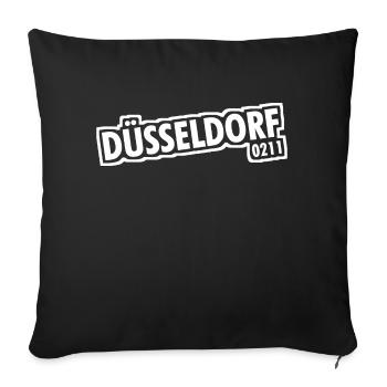 Düsseldorf - 0211 - Indicatif téléphonique - NRW - Ruhrpott - Housse de coussin décorative 45 x 45 cm - noir - Devant