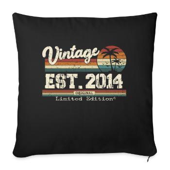 2014 Vintage Vintage Retro Birthday Gift - Sofa pillowcase 17,3'' x 17,3'' (45 x 45 cm) - black - Front