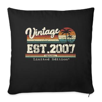 2007 Vintage Vintage Retro Birthday Gift - Sofa pillowcase 17,3'' x 17,3'' (45 x 45 cm) - black - Front