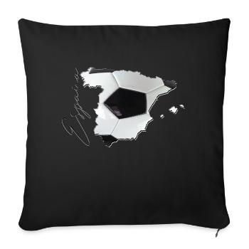 Espagne | Vrai football | Carte ES - Housse de coussin décorative 45 x 45 cm - noir - Devant