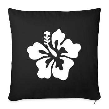 Hibiscus Flower - White - Sofakissenbezug 45 x 45 cm - Schwarz - Vorne