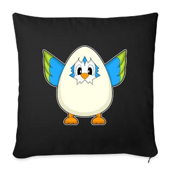 Oeuf de perroquet - Housse de coussin décorative 45 x 45 cm - noir - Devant