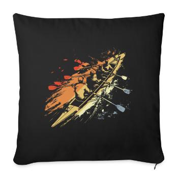 Retro Ruderteam Grafik - Sofakissenbezug 45 x 45 cm - Schwarz - Vorne
