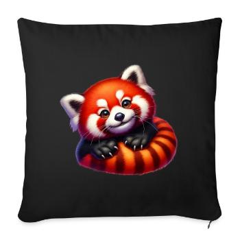 Petit panda - Housse de coussin décorative 45 x 45 cm - noir - Devant