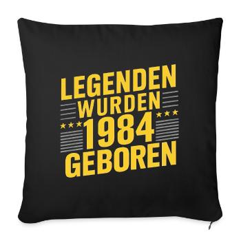 Des légendes sont nées en 1984 - Housse de coussin décorative 45 x 45 cm - noir - Devant