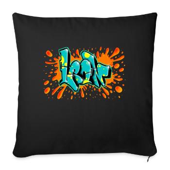 Leon graffiti red splash printable on everything - Sofa pillowcase 17,3'' x 17,3'' (45 x 45 cm) - black - Front