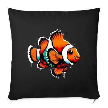 Clownfische - Sofakissenbezug 45 x 45 cm - Schwarz - Vorne