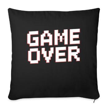 GAME OVER - Sofa pillowcase 17,3'' x 17,3'' (45 x 45 cm) - black - Front