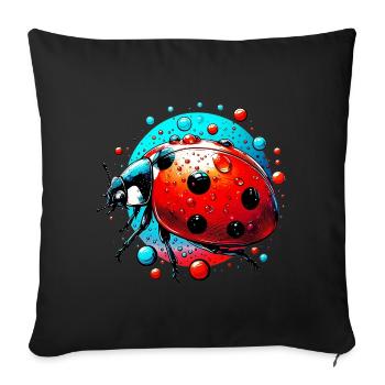 Ladybug - Sofa pillowcase 17,3'' x 17,3'' (45 x 45 cm) - black - Front