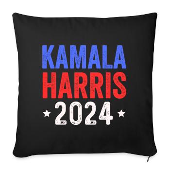 Kamala Harris 2024 - Sofakissenbezug 45 x 45 cm - Schwarz - Vorne