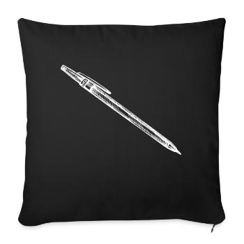 Büro Stift Skizze - Sofakissenbezug 45 x 45 cm - Schwarz - Vorne