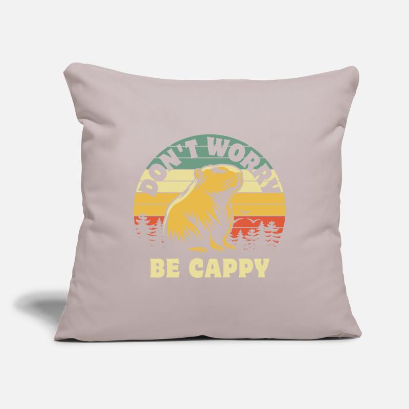 Don't worry be Cappy - Capybara Sofa pillowcase 17,3'' x 17,3'' (45 x 45 cm)