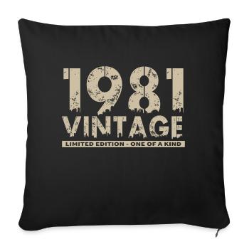 Vintage 1981 Bursdag - One of Kind - Housse de coussin décorative 45 x 45 cm - noir - Devant
