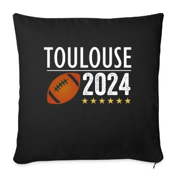 Toulouse Rugby 6 Etoiles Sport Fierté - Housse de coussin décorative 45 x 45 cm - noir - Devant