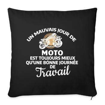 Working Day Motorcycle Quote - Sofa pillowcase 17,3'' x 17,3'' (45 x 45 cm) - black - Front