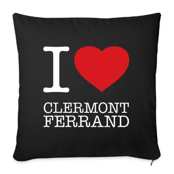 J’AIME CLERMONT-FERRAND France Frankreich - Housse de coussin décorative 45 x 45 cm - noir - Devant