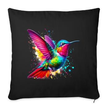 Hummingbird - Sofa pillowcase 17,3'' x 17,3'' (45 x 45 cm) - black - Front
