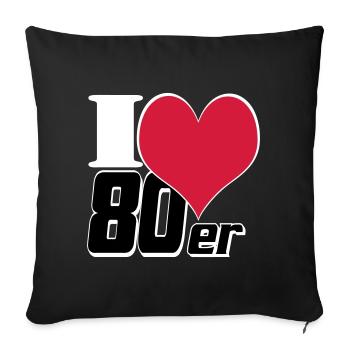 80s Party Retro Fun Shirt, chemise à thème des années 80 (25) - Housse de coussin décorative 45 x 45 cm - noir - Devant