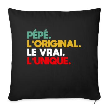 Grandpa The Original The Real The Unique Gift - Sofa pillowcase 17,3'' x 17,3'' (45 x 45 cm) - black - Front