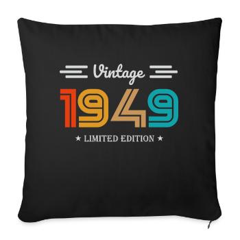 Vintage 1949 limited edition - Housse de coussin décorative 45 x 45 cm - noir - Devant