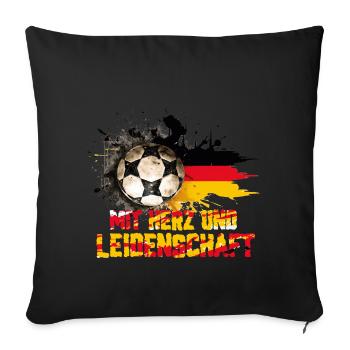 Germany Fan – With Heart and Passion - Sofa pillowcase 17,3'' x 17,3'' (45 x 45 cm) - black - Front